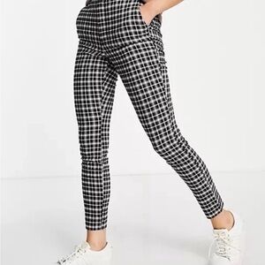 Hollister Womens Ultra High Rise Trouser Pants Size M Black White Plaid